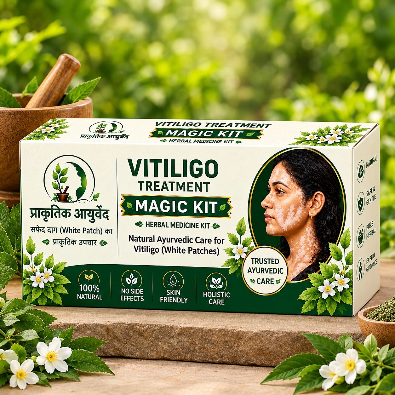 Prakirtik Ayurved Vitiligo Treatment Magic Kit — front of box